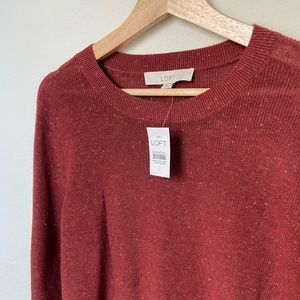 NEW LOFT speckled rust cinnamon fall sweater